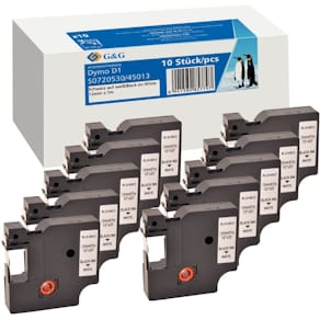 Schriftband G&G kompatibel 45013 Vorteilspack, schwarz auf weiß