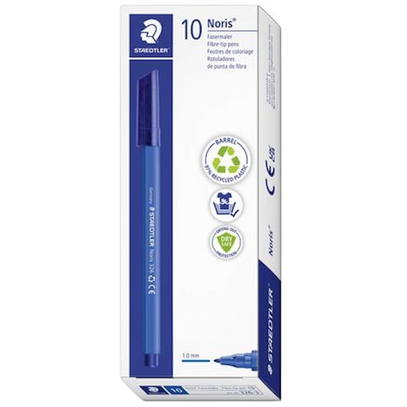Fiberpenn STAEDTLER Noris 326 1,0mm blå 10st