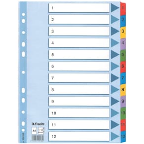 Register Esselte, A4, 1-12, weiß
