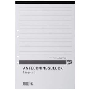 Perforerade Block A4, linjerat, 100bl