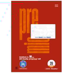 Schulblock Staufen Premio A4 90 g/m² 50 Blatt LIN28 kariert + RL