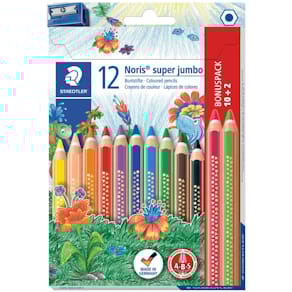 Farbstift STAEDTLER Noris super jumbo, 10+2 Farben, sortiert