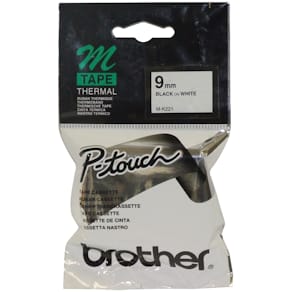 Märkband Brother MK-221BZ, svart/vit, 9mm