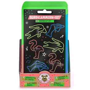 Büroklammer TRENDHAUS Tiere, 50 mm, neon-sortiert, 6 Stück