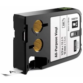 Labeltape DYMO sort på hvid, 6 ruller