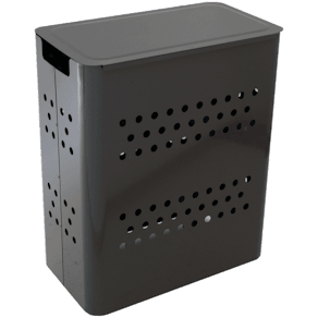 Avfallstunna Patrik 2 × 60 liter, med lock, grå
