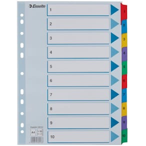 Register ESSELTE Mylar A4 1-10 multifärgat