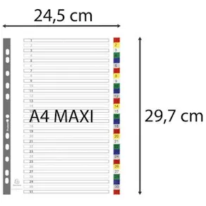 Plastregister EXACOMPTA PP A4+ 1-31 f.f