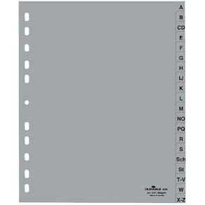 Register Durable 6520 10, Plastik, A-Z, grau