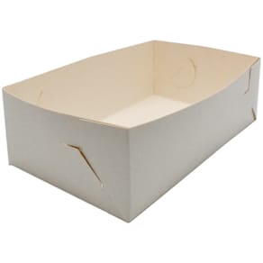 Kageæske høj, hvid pap, 129x110x70 mm, 500 stk