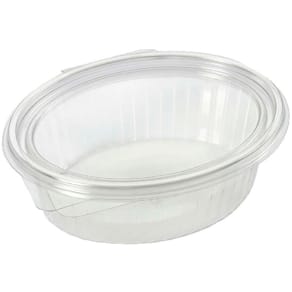 Plastbakke Plus Pack m/hængslet låg, 1000 ml klar RPET, 50 stk