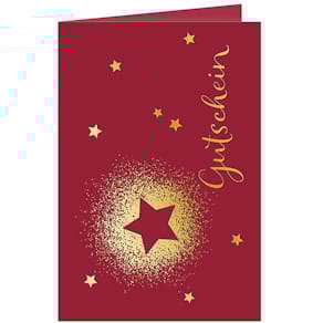 Gutschein Weihnachtsgutscheinkarte, Sterne, 11,5 x 17 cm, inkl. H