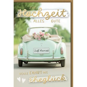 Vermählungskarte, geprägt, bunt