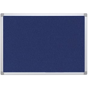 Textielbord Q-CONNECT, aluminium frame, 90 x 60 cm, blauw