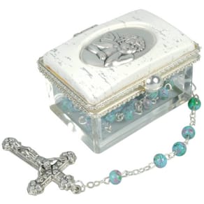 Rosenkranz in Dose, blau