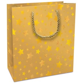 Geschenktasche BRAUN + COMPANY Shimmering Stars, Sternchen, gold