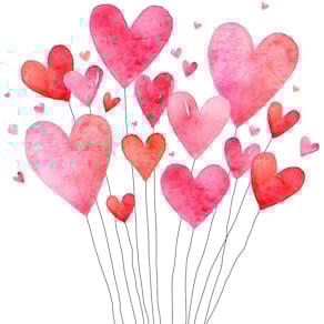 Motivserviette ATELIER Lovely Hearts, 33 x 33 cm