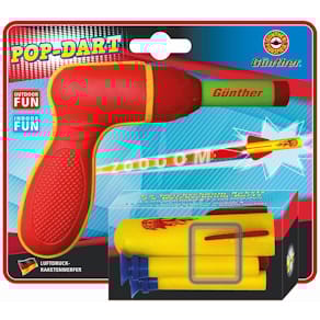 Luftdruck-Raketenwerfer GÜNTHER Pop Darts, mit 3 Weichschaumraket