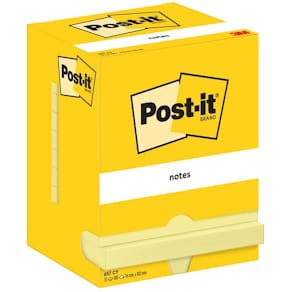 Notes Post-it gul 102x76 mm, 100% PEFC, pk/12