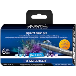 pigment brush penna Blå&Lila 6st