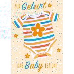 Glückwunschkarte KOMMA³ Freudiges Ereignis, mit Umschlag, Geburt,