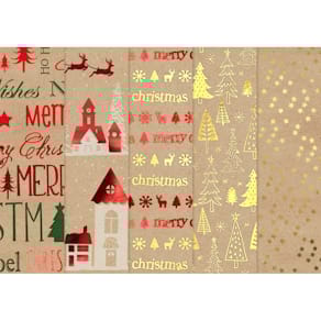 Weihnachts-Packpapier BRAUN + COMPANY Kraft & Shine, 1,5 m x 70  