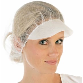 Hårnet bouffant m. skygge, non-woven, hvid, 1000 stk