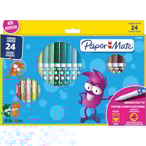 Viltstift Paper Mate, uitwasbaar, blister van 24 stuks