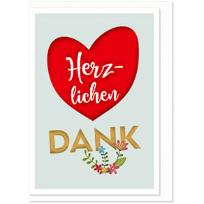 Grußkarte KOMMA³, Danke