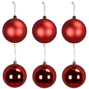 Baumbehang Noname Kugel, outdoor, 6 Stück, rot