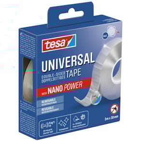 Klebeband doppelseitig tesa Nano Power, transparent, 3 m x 30 mm