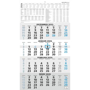 Monatsplaner Zettler 4M 1S, 4 Monate, schwarz/schwarz, 330 x 590 