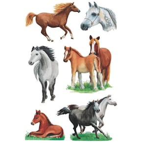 Schmucketiketten HERMA Pferderassen, 18 Stück