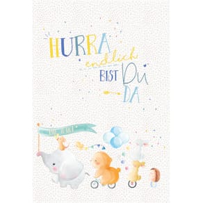 Glückwunschkarte Freudiges Ereignis, blau