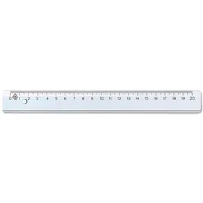 Linjal Transparent, plast, 20cm, 10/fp