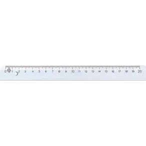 Linjal Transparent, plast, 20cm, 10/fp