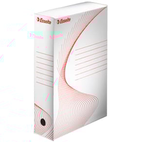 Arkivbox 80 mm vit/röd (10)