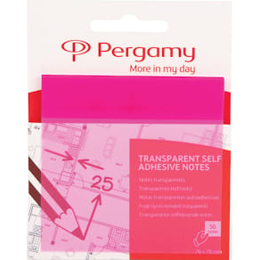 Notitievel Pergamy transparant, 76 x 76 mm, 50 vel, roze