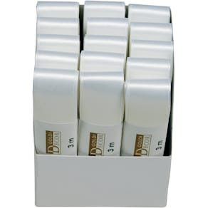Geschenkband Goldina Doppelsatin, 25 mm x 3 m, weiß