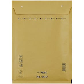 Boblekuvert 14/D brun, 180x265 mm indv., Peel & Seal, 100 stk