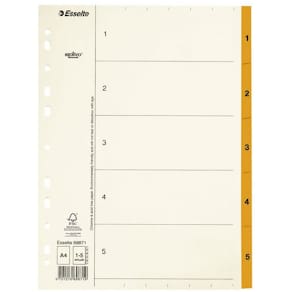 Pärmregister ESSELTE A4 1-5 Orange, flikförstärkt