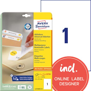 Etikett AVERY avtagb 210x297mm 30/fp