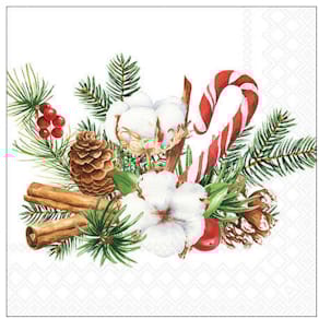 Serviette AMBIENTE Weihnachtsarrangement, 25x25 cm, 3-lagig, 20 S