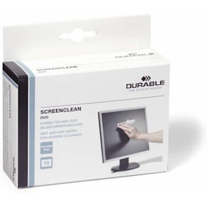 Skærmrenseservietter Durable våd/tør, 10 sæt