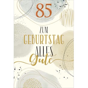 Geburtstagskarte Noname, Zahl 85, bunt, mit Umschlag
