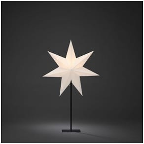 Pappersstjärna med metallfot 65cm vit