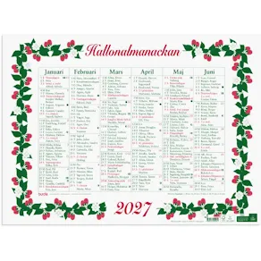 Väggkalender Stora Hallonalmanackan 2027