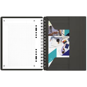 Meetingbook Oxford International, A5+, kariert, 80 Blatt, grau