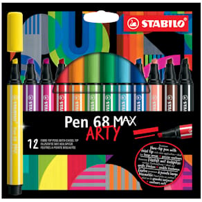 Filzstifte STABILO Pen 68 MAX ARTY im Etui, 12 Stück, sortiert