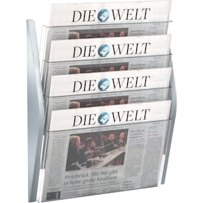 Wand-Prospekthalter Helit, silber, DIN A3